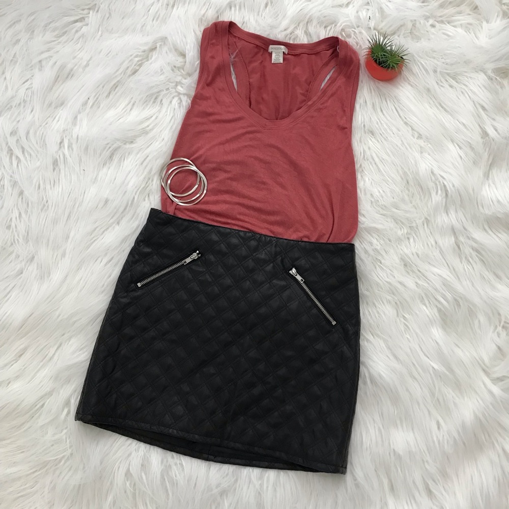 H&M Quilted Leather Skirt